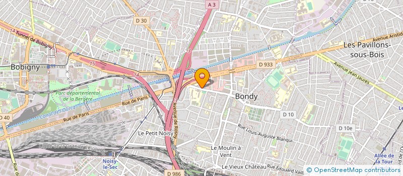 localisation de l'entreprise SYND.COPR. 11 RUE DE L ABBE GROULT 7 à BONDY