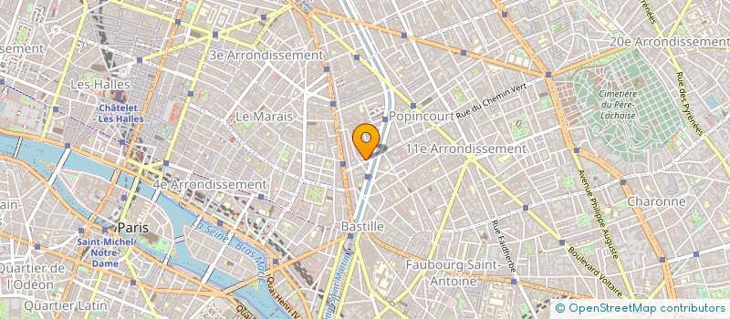 localisation de l'entreprise SYND.COPR. 11 RUE DU CHEMIN VERT 75011 P  PARIS