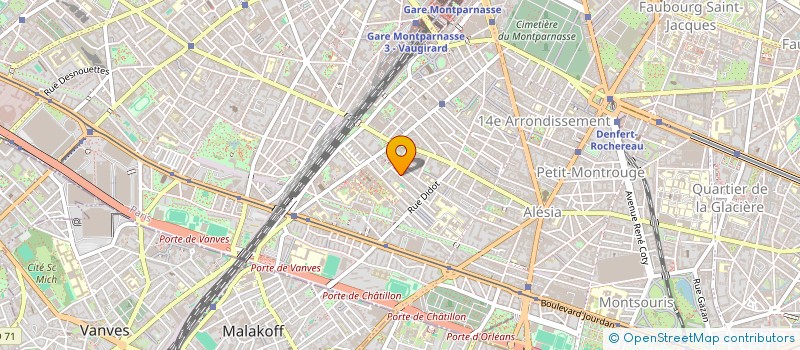 localisation de l'entreprise SYND.COPR. 11 RUE JONQUOY 75014 PARIS RE  PARIS