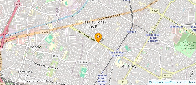 localisation de l'entreprise SYND.COPR. 118 AV. JEAN JAURES 93 LES PA à LES PAVILLONS-SOUS-BOIS