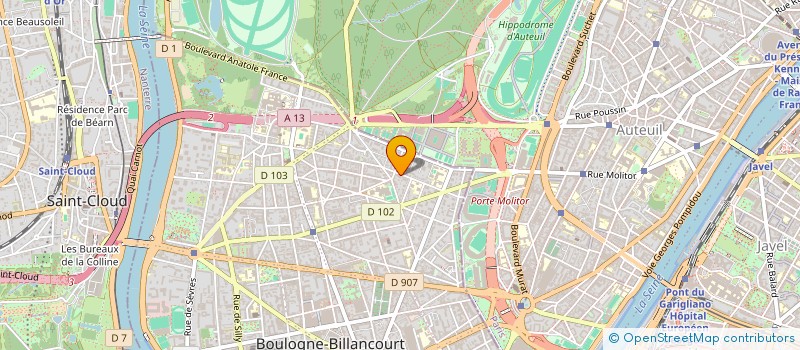 localisation de l'entreprise SYND.COPR. 12 RUE GUTENBERG 92 BOULOGNE à BOULOGNE-BILLANCOURT