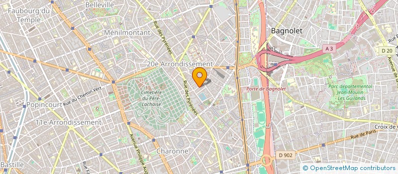 localisation de l'entreprise SYND.COPR. 12 VILLA STENDHAL    75020 PA  PARIS