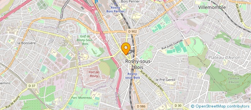 localisation de l'entreprise SYND.COPR. 121 AV M. BERTEAUX RES LES à ROSNY-SOUS-BOIS