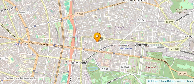 localisation de l'entreprise SYND.COPR. 13 RUE GEORGES CLEMENCE à VINCENNES
