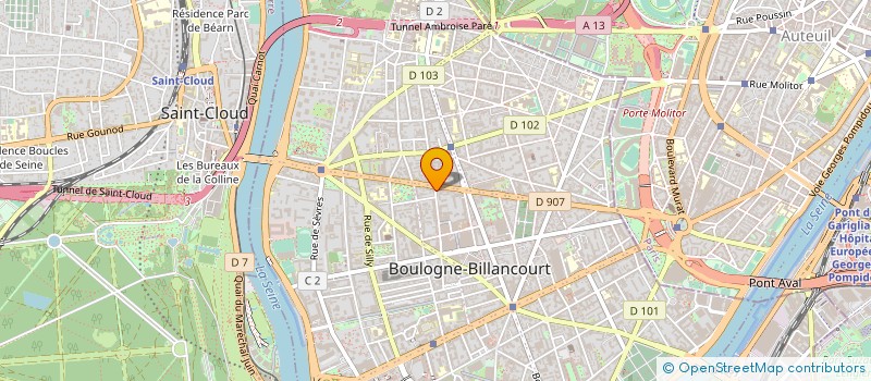 localisation de l'entreprise SYND.COPR. 134 BD JEAN JAURES 92 BOULOGN à BOULOGNE-BILLANCOURT