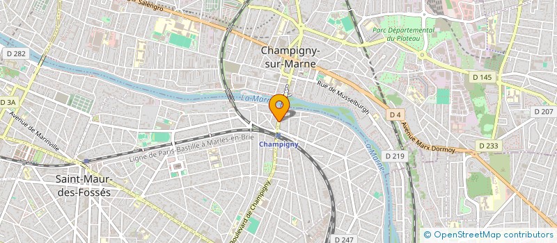 localisation de l'entreprise SYND.COPR. 137 BD DE CHAMPIGNY à SAINT-MAUR-DES-FOSSES