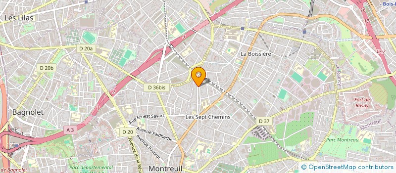 localisation de l'entreprise SYND COPR 140-230 RUE DE ROMAINVILLE 93 MONTREUIL  MONTREUIL