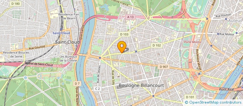 localisation de l'entreprise SYND.COPR. 152 RUE DE PARIS 92 BOULOGNE à BOULOGNE-BILLANCOURT