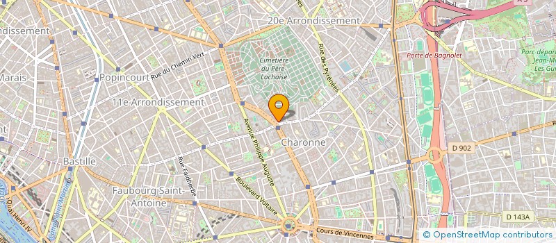 localisation de l'entreprise SYND.COPR. 154 156 BD CHARONNE  PARIS 20  PARIS