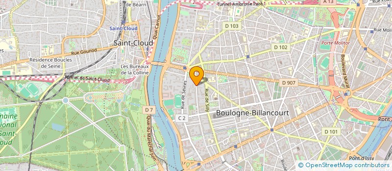 localisation de l'entreprise SYND.COPR. 16 R DE BELLEVUE 92 BOULOGNE à BOULOGNE-BILLANCOURT