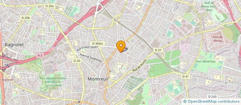 localisation de l'entreprise SYND COPR 16TER RUE BAUDIN à MONTREUIL