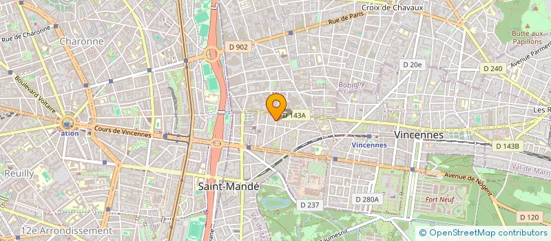localisation de l'entreprise SYND.COPR. 17 23 RUE GEORGES HUCHON 9 à VINCENNES