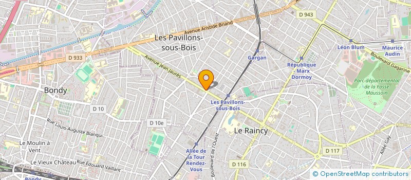 localisation de l'entreprise SYND.COPR. 177 AV J JAURES à LES PAVILLONS-SOUS-BOIS