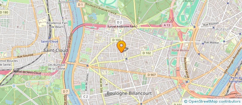 localisation de l'entreprise SYND.COPR. 19 BD J JAURES 92 BOULOGNE à BOULOGNE-BILLANCOURT