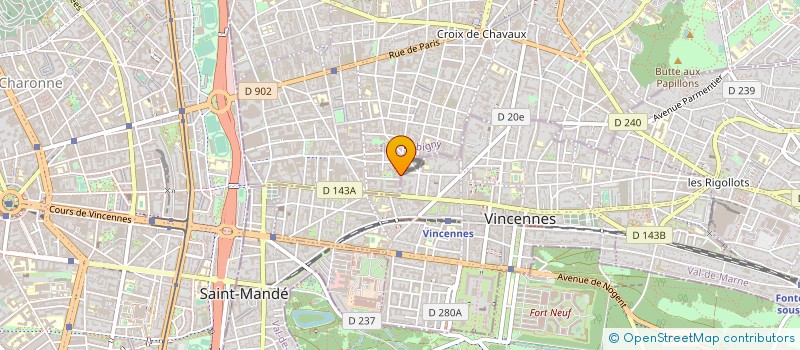 localisation de l'entreprise SYND.COPR. 19 RUE DES 2 COMMUNES 93 MONT à MONTREUIL