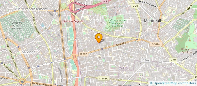 localisation de l'entreprise SYND COPR 190 RUE ETIENNE MARCEL à BAGNOLET