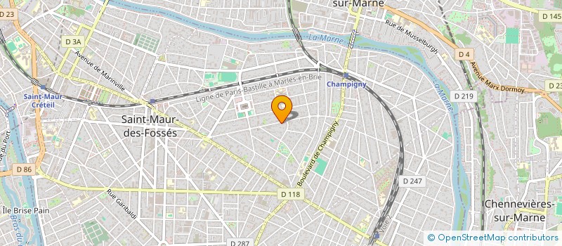 localisation de l'entreprise SYND.COPR. 2 4 RUE ANQUETIL 94  NOGENT S à SAINT-MAUR-DES-FOSSES