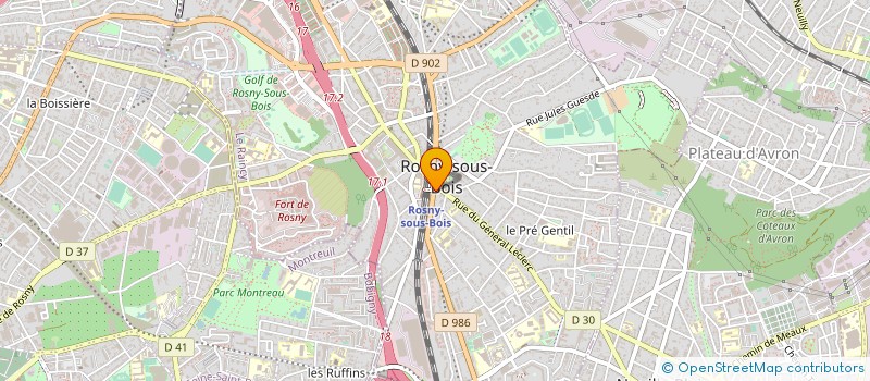 localisation de l'entreprise SYND.COPR. 2-4 RUE DU GENERAL DELESTRA à ROSNY-SOUS-BOIS