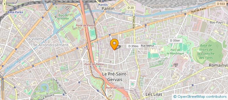 localisation de l'entreprise SYND.COPR. 208 B R DU FG SAINT  DENIS 75 à LE PRE-SAINT-GERVAIS