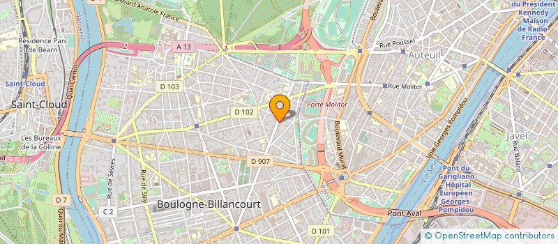 localisation de l'entreprise SYND.COPR. 21 25 AV ROBERT SCHUMANN à BOULOGNE-BILLANCOURT
