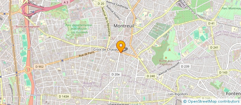 localisation de l'entreprise SYND.COPR. 22 AV GABRIEL à MONTREUIL