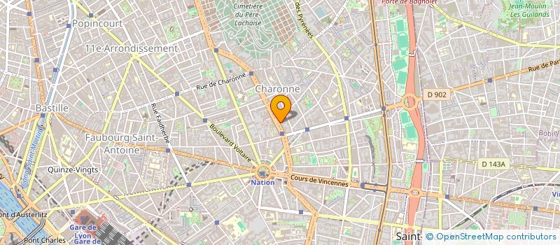 localisation de l'entreprise SYND.COPR. 22 PL. DE LA NATION  75012 PA  PARIS