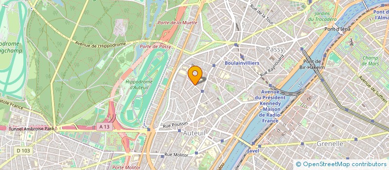 localisation de l'entreprise SYND.COPR. 22 RUE DE L'YVETTE   PARIS 16  PARIS