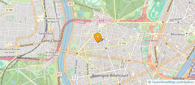 localisation de l'entreprise SYND.COPR. 22 RUE ESCUDIER 92 BOULOGNE à BOULOGNE-BILLANCOURT