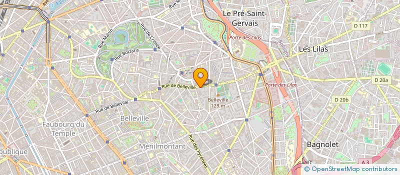 localisation de l'entreprise SYND COPR 220-222 RUE DE BELLEVILLE  PARIS