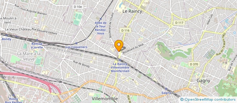 localisation de l'entreprise SYND.COPR. 223 AV. JEAN JAURES  93 PAVIL  LE RAINCY