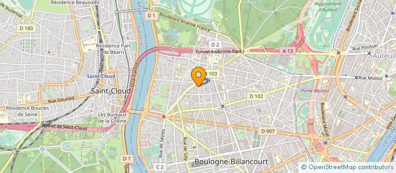 localisation de l'entreprise SYND.COPR. 2BIS R DE BILLANCOURT 92 BOUL à BOULOGNE-BILLANCOURT