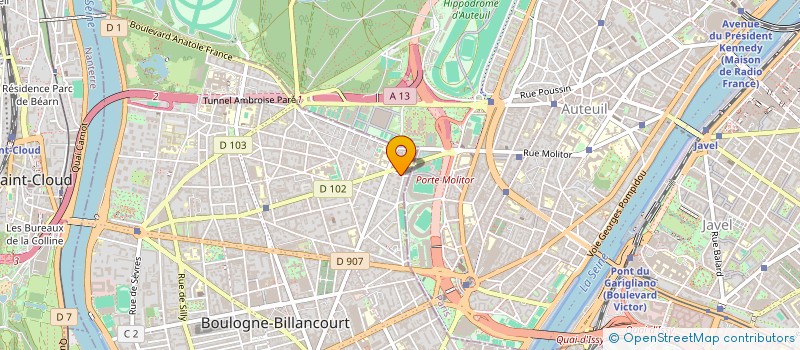 localisation de l'entreprise SYND.COPR. 3 AV JOSEPH BERNARD 92 BOULO à BOULOGNE-BILLANCOURT
