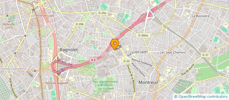 localisation de l'entreprise SYND.COPR 3 R DES LILAS 101 R JEAN LOLIVE à MONTREUIL