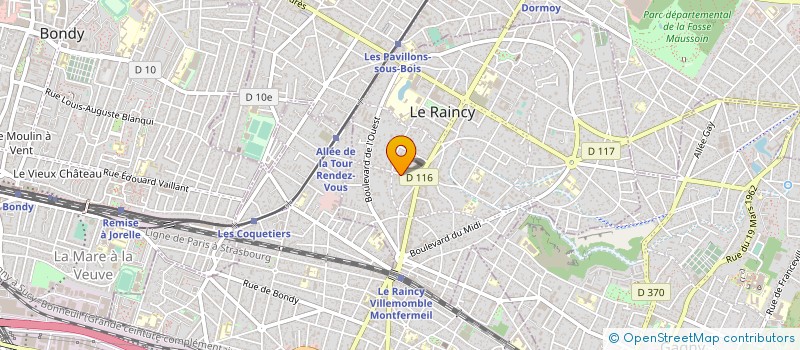 localisation de l'entreprise SYND.COPR. 32 ALLEE GAMBETTA 93 LE RAINC  LE RAINCY