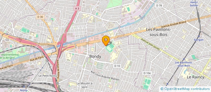 localisation de l'entreprise SYND.COPR. 33 A 41 AVE PASTEUR  93 BONDY  BONDY