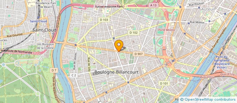 localisation de l'entreprise SYND.COPR. 33 ROUTE DE LA REINE à BOULOGNE-BILLANCOURT