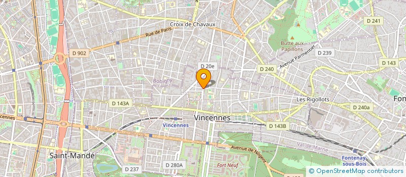 localisation de l'entreprise SYND.COPR. 33 RUE DE STRASBOURG 94 VINCE à VINCENNES