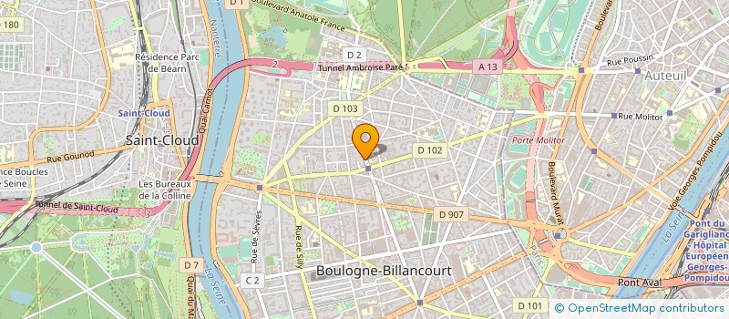 localisation de l'entreprise SYND.COPR. 34 BD J JAURES 92 BOULOGNE RE à BOULOGNE-BILLANCOURT