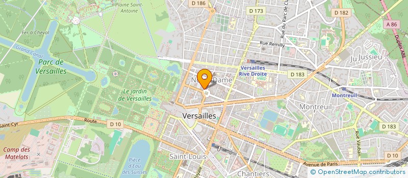 localisation de l'entreprise SYND.COPR. 36 RUE DE L ORANGERIE 78 VERS à VERSAILLES