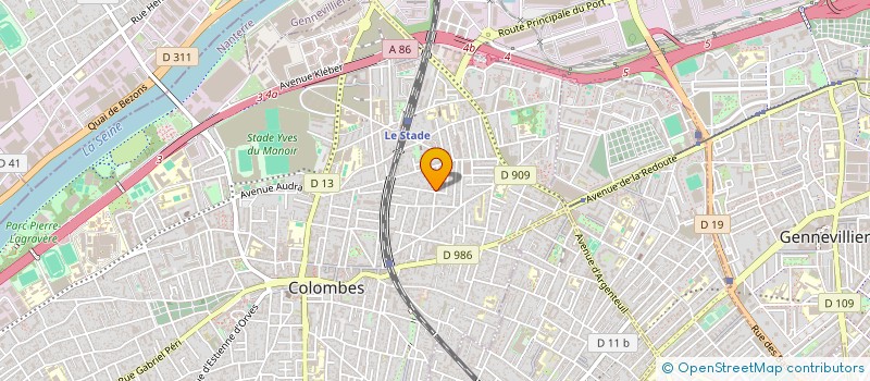 localisation de l'entreprise SYND.COPR. 37 RUE JACQUES LOUIS BERNIER à COLOMBES
