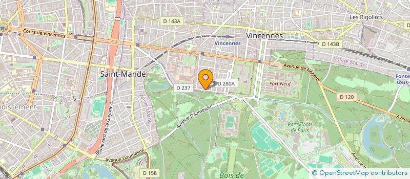 localisation de l'entreprise SYND.COPR. 38 40 AV DES MINIMES à VINCENNES