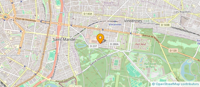 localisation de l'entreprise SYND.COPR. 38 BIS RUE DU PETIT PARC 94 à VINCENNES