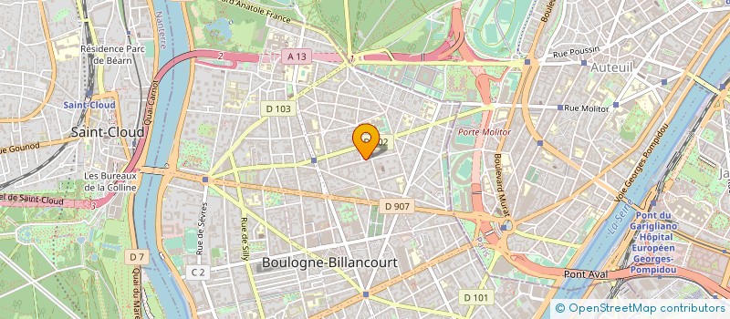 localisation de l'entreprise SYND.COPR. 4 BIS R LOUIS PASTEUR 92 BOUL à BOULOGNE-BILLANCOURT