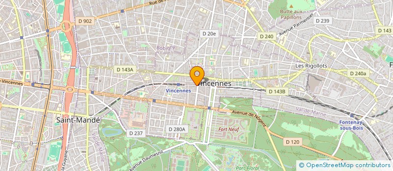 localisation de l'entreprise SYND.COPR. 41-43 AV. DU CHATEAU 94 VINCE à VINCENNES
