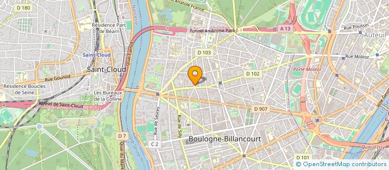 localisation de l'entreprise SYND.COPR. 43 RUE DE BILLANCOURT 92 BOUL à BOULOGNE-BILLANCOURT
