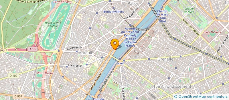 localisation de l'entreprise SYND.COPR. 44 QUAI LOUIS BLERIOT PARIS 1  PARIS