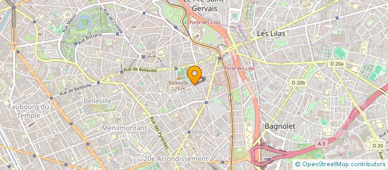 localisation de l'entreprise SYND.COPR. 47 49 RUE DU BORREGO PARIS 20  PARIS