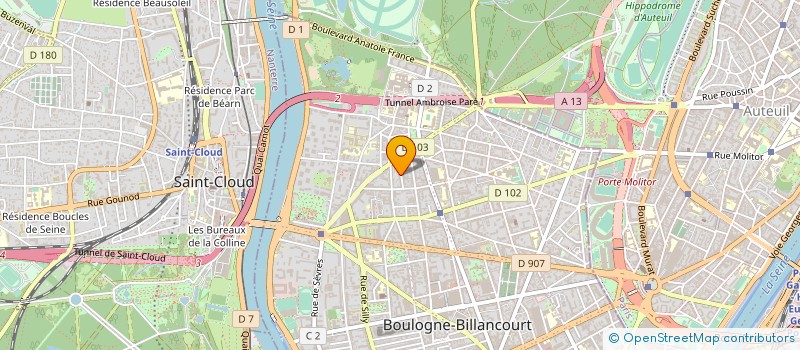 localisation de l'entreprise SYND COPR 5 RUE PIERRRE GUERIN PARIS 16 à BOULOGNE-BILLANCOURT
