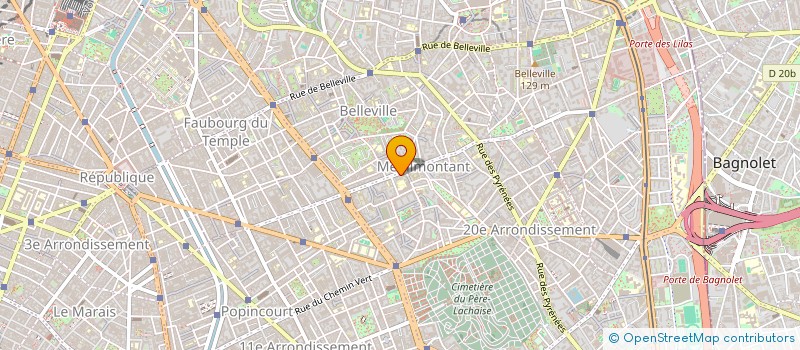 localisation de l'entreprise SYND.COPR. 50 RUE MENILMONTANT  PARIS 20  PARIS