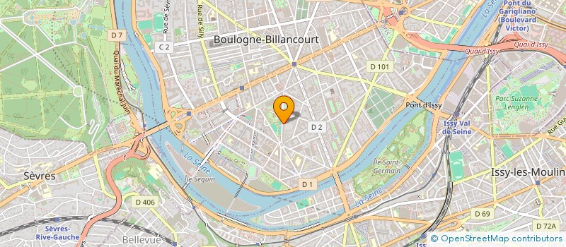 localisation de l'entreprise SYND.COPR. 54 54B RUE DE MEUDON 92 BOULO à BOULOGNE-BILLANCOURT